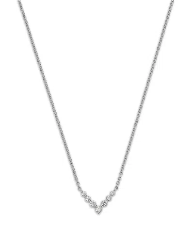 Bloomingdale's Fine Collection Diamond Chevron Necklace In 14k White Gold, 0.16 Ct. T. W.