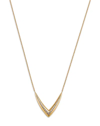 Bloomingdale's Fine Collection Diamond Chevron Necklace In 14k Yellow Gold, 0.30 Ct. T. W.