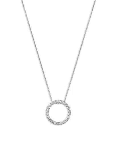 Bloomingdale's Fine Collection Diamond Circle Pendant Necklace In 14k White Gold, 1.0 Ct. T. W.