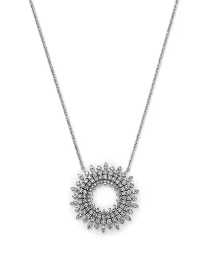 Bloomingdale's Fine Collection Diamond Circle Pendant Necklace In 14k White Gold, 1.25 Tcw