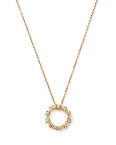 Bloomingdale's Fine Collection Diamond Circle Pendant Necklace In 14k Yellow Gold, 0.15 Ct. T. W.