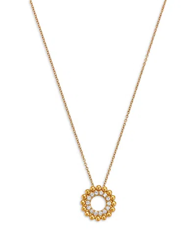 Bloomingdale's Fine Collection Diamond Circle Pendant Necklace In 14k Yellow Gold, 0.16 Ct. T. W.