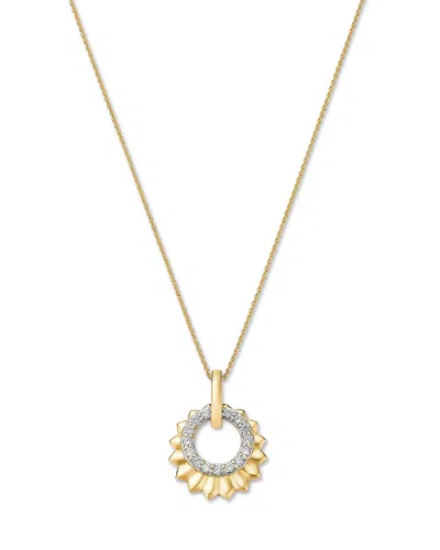 Bloomingdale's Fine Collection Diamond Circle Pendant Necklace In 14k Yellow Gold, 0.25 Tcw
