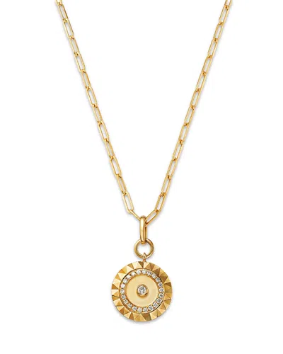 Bloomingdale's Fine Collection Diamond Circle Pendant Necklace In 14k Yellow Gold, 0.28 Ct. T. W.