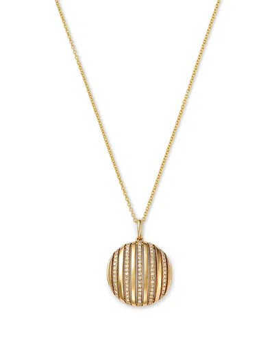 Bloomingdale's Fine Collection Diamond Circle Pendant Necklace In 14k Yellow Gold, 0.28 Ct. T. W.