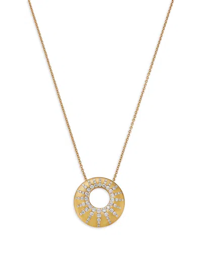 Bloomingdale's Fine Collection Diamond Circle Pendant Necklace In 14k Yellow Gold, 0.60 Ct. T. W.