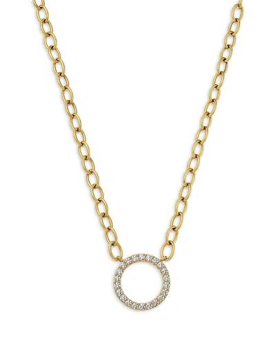 Bloomingdale's Fine Collection Diamond Circle Pendant Necklace In 14k Yellow Gold, 1.0 Tcw