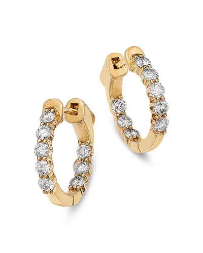 Bloomingdale's Fine Collection Diamond Classic Inside Out Hoops In 14k Yellow Gold, 0.75 Ct. T. W.
