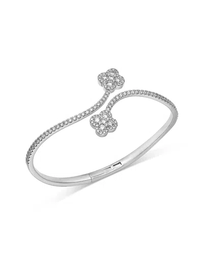 Bloomingdale's Fine Collection Diamond Clover Bypass Bracelet In 14k White Gold, 2.0 Ct. T. W.