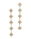 Bloomingdale's Fine Collection Diamond Clover Cluster Linear Drop Earrings In 14k Yellow Gold, 0.50 Tcw In Gold