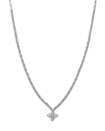Bloomingdale's Fine Collection Diamond Clover Collar Necklace In 14k White Gold, 2.0 Tcw
