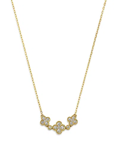 Bloomingdale's Fine Collection Diamond Clover Necklace In 14k Yellow Gold, 0.50 Tcw