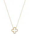 Bloomingdale's Fine Collection Diamond Clover Pendant Necklace In 14k Yellow Gold, 0.2 Tcw In Gold