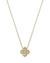 Bloomingdale's Fine Collection Diamond Clover Pendant Necklace In 14k Yellow Gold, 0.26 Ct. T. W.