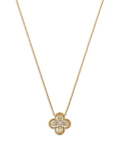 Bloomingdale's Fine Collection Diamond Clover Pendant Necklace In 14k Yellow Gold, 0.26 Ct. T. W.