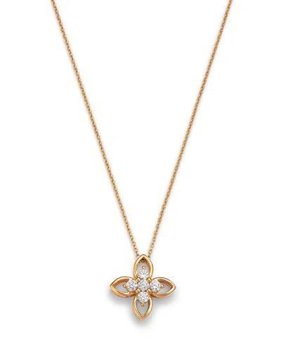 Bloomingdale's Fine Collection Diamond Clover Pendant Necklace In 14k Yellow Gold, 0.33 Ct. T. W.