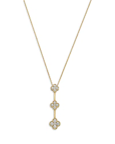 Bloomingdale's Fine Collection Diamond Clover Pendant Necklace In 14k Yellow Gold, 0.50 Tcw
