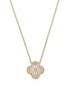 Bloomingdale's Fine Collection Diamond Clover Pendant Necklace In 14k Yellow Gold, 0.68 Ct. T. W. In Gold