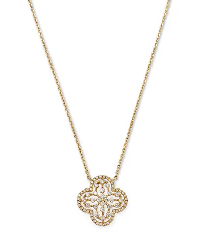 Bloomingdale's Fine Collection Diamond Clover Pendant Necklace In 14k Yellow Gold, 0.68 Ct. T. W.