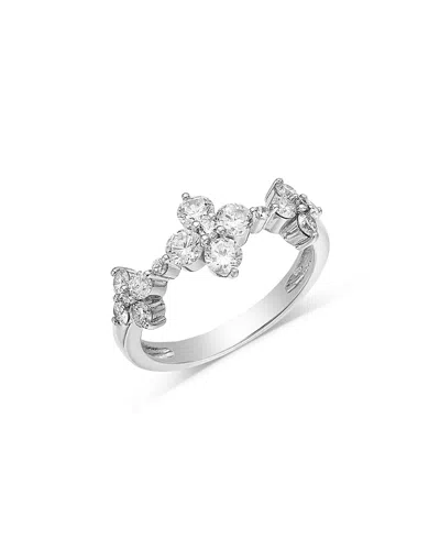 Bloomingdale's Fine Collection Diamond Clover Ring In 14k White Gold, 1.0 Tcw