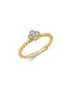Bloomingdale's Fine Collection Diamond Clover Ring In 14k Yellow Gold, 0.16 Tcw In Gold