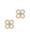 Bloomingdale's Fine Collection Diamond Clover Silhouette Stud Earrings In 14k Yellow Gold, 0.20 Tcw In Gold