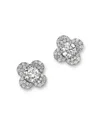 Bloomingdale's Fine Collection Diamond Clover Stud Earrings In 14k White Gold, 1.36 Tcw In Gold