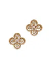 Bloomingdale's Fine Collection Diamond Clover Stud Earrings In 14k Yellow Gold, 0.37 Ct. T. W.