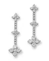 Bloomingdale's Fine Collection Diamond Clover Triple Drop Earrings In 14k White Gold, 2.0 Tcw In Gold