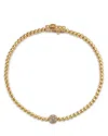 Bloomingdale's Fine Collection Diamond Cluster Beaded Bracelet In 14k Yellow Gold, 0.10 Tcw In Gold
