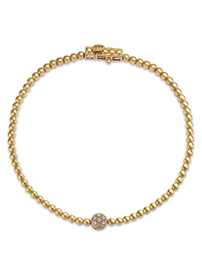 Bloomingdale's Fine Collection Diamond Cluster Beaded Bracelet In 14k Yellow Gold, 0.10 Tcw