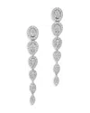 Bloomingdale's Fine Collection Diamond Cluster Graduated Drop Earrings In 14k White Gold, 0.95 Ct. T. W. In White Gold
