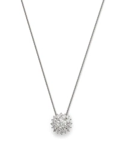 Bloomingdale's Fine Collection Diamond Cluster Pendant Necklace In 18k White Gold, 1.65 Ct. T. W.