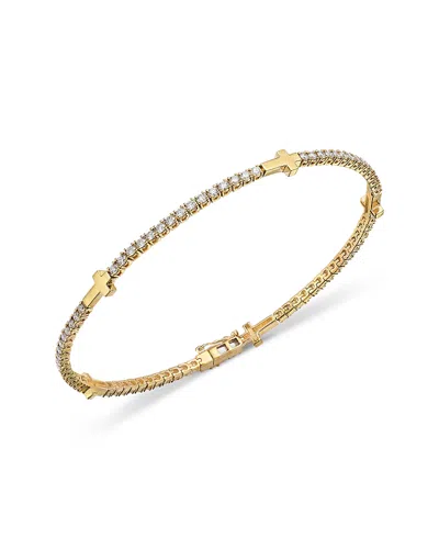 Bloomingdale's Fine Collection Diamond Cross Bracelet In 14k Yellow Gold, 1.0 Tcw