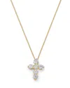 Bloomingdale's Fine Collection Diamond Cross Pendant Necklace In 14k Gold, 2.10 Tcw
