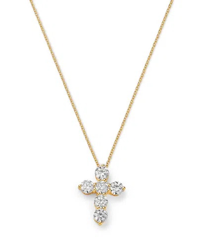 Bloomingdale's Fine Collection Diamond Cross Pendant Necklace In 14k Gold, 2.10 Tcw