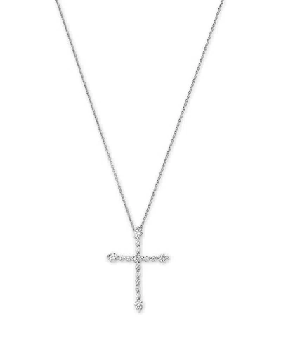 Bloomingdale's Fine Collection Diamond Cross Pendant Necklace In 14k White Gold, 0.25 Ct. T. W.