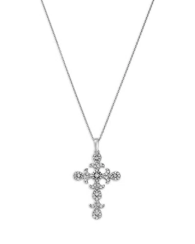Bloomingdale's Fine Collection Diamond Cross Pendant Necklace In 14k White Gold, 0.50 Ct. T. W.