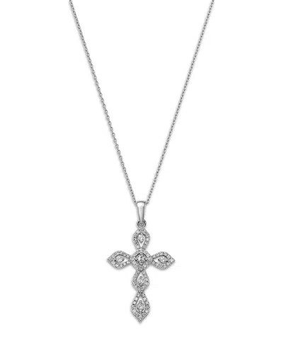 Bloomingdale's Fine Collection Diamond Cross Pendant Necklace In 14k White Gold, 0.50 Ct. T. W.