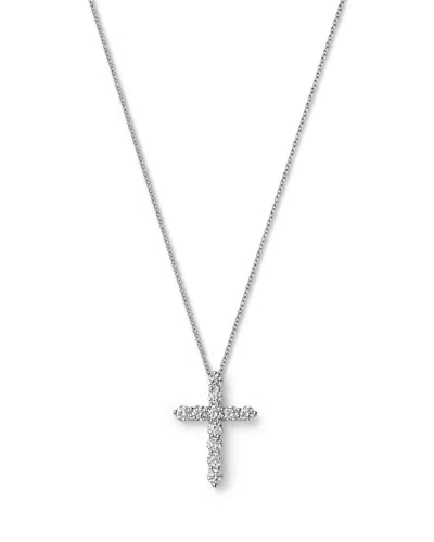 Bloomingdale's Fine Collection Diamond Cross Pendant Necklace In 14k White Gold, 1.0 Ct. T. W.