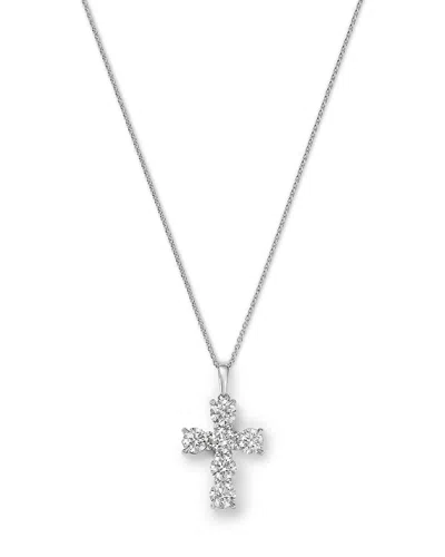 Bloomingdale's Fine Collection Diamond Cross Pendant Necklace In 14k White Gold, 2.0 Tcw In Neutral
