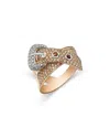 Bloomingdale's Fine Collection Diamond Crossover Buckle Ring In 14k Rose & White Gold, 1.23 Ct. T. W. In White/rose
