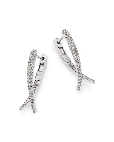 Bloomingdale's Fine Collection Diamond Crossover Earrings In 14k White Gold, 0.5 Ct. T. W.
