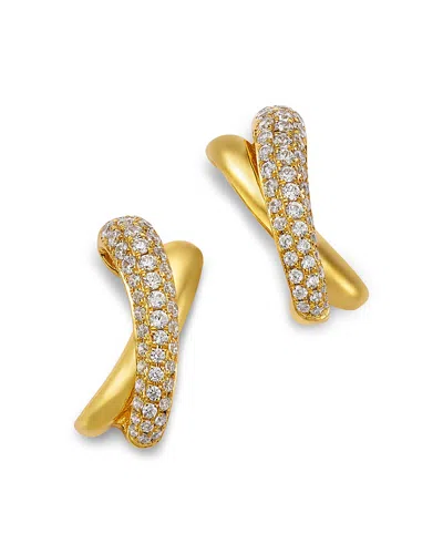 Bloomingdale's Fine Collection Diamond Crossover Earrings In 14k Yellow Gold, 0.44 Tcw