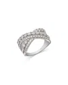 Bloomingdale's Fine Collection Diamond Crossover Ring In 14k White Gold, 1.50 Ct. T. W. In White
