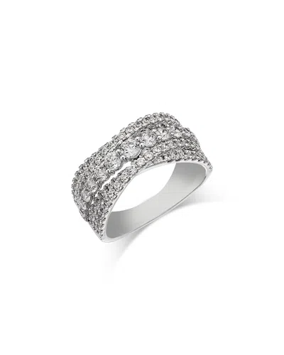 Bloomingdale's Fine Collection Diamond Crossover Statement Ring In 14k White Gold, 1.5 Ct. T. W.