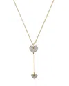 Bloomingdale's Fine Collection Diamond Double Heart Lariat Pendant Necklace In 14k Yellow Gold, 0.45 Ct. T. W.