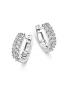 Bloomingdale's Fine Collection Diamond Double Huggie Hoop Earrings In 14k White Gold, 1.0 Ct. T. W. In White Gold