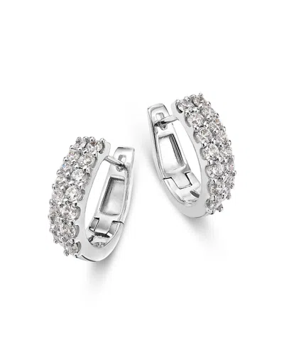 Bloomingdale's Fine Collection Diamond Double Huggie Hoop Earrings In 14k White Gold, 1.0 Ct. T. W.
