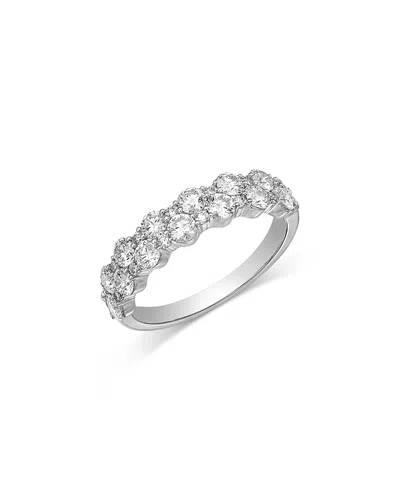 Bloomingdale's Fine Collection Diamond Double Row Band Ring In 18k White Gold, 1.2 Tcw In Metallic